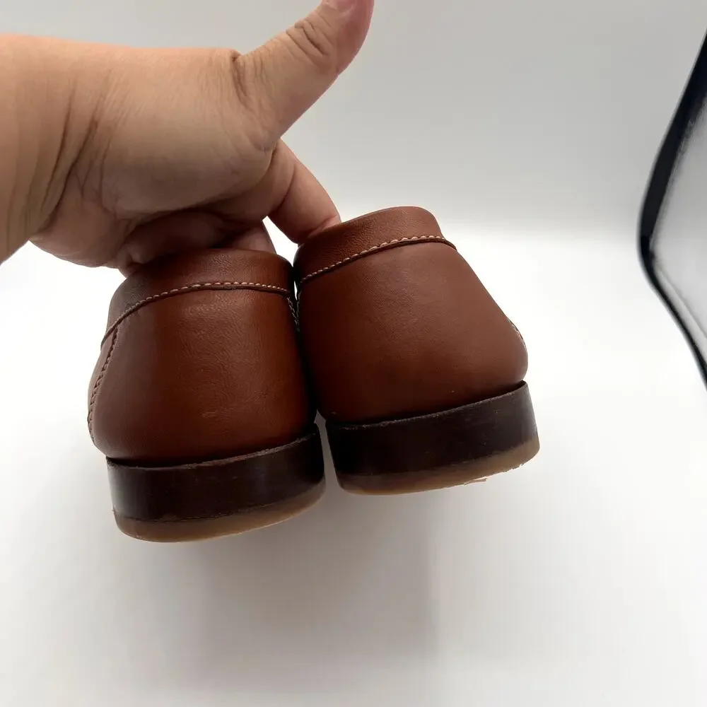 BAILEY'S Brown Leather Penny Loafers Mens Shoes